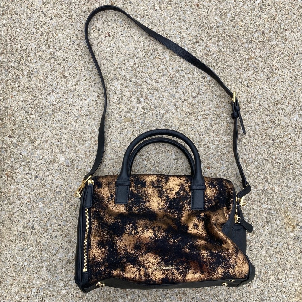 Vera Bradley Marlo Satchel with Crossbody Strap in Bronze Age